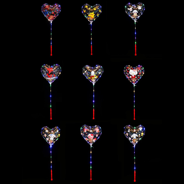 Sydämenmuotoiset painetut Bobo-ilmapallot