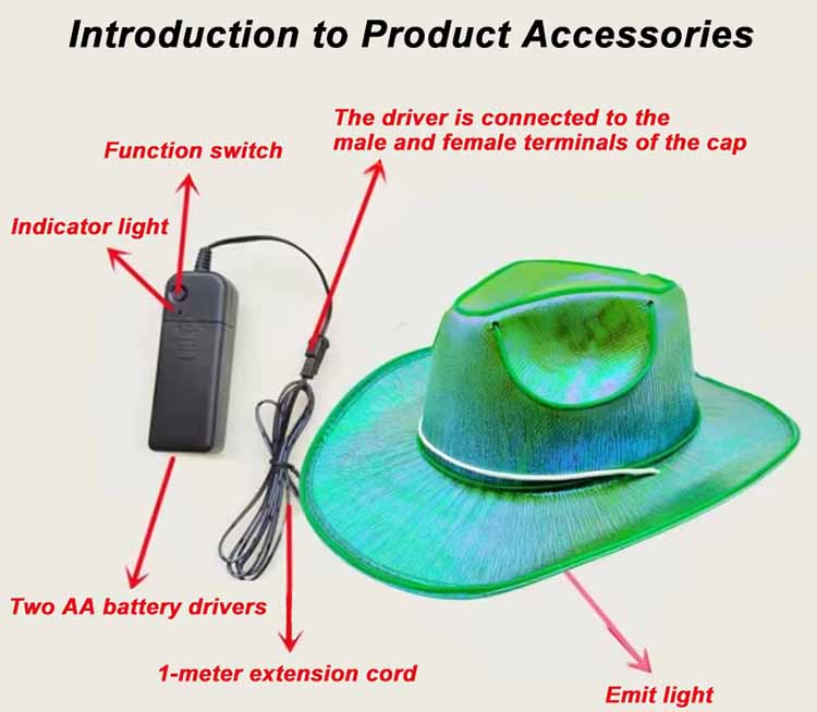 Halloween party led fluorescent colorful hats accessories